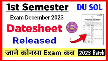 SOL First Semester Datesheet Release December Exam 2023 | Sol 1st Semester Exam Datesheet 2023