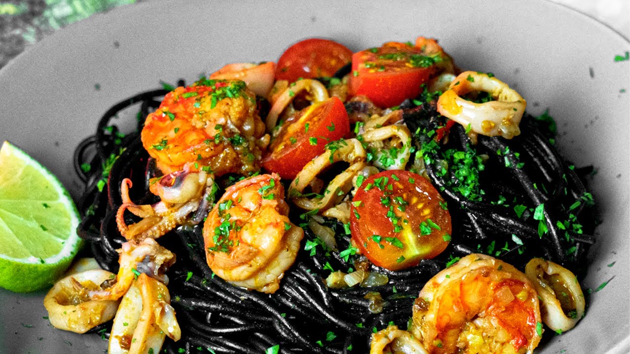 The BEST Squid Ink Pasta Recipe with Shrimp