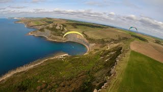 Paragliding St Albans Head, Dorset, Uk.