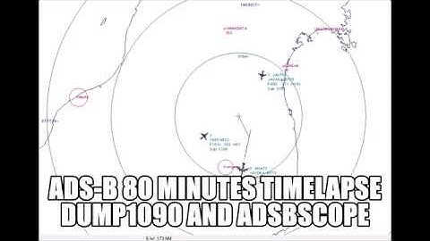 ADS-B 80 minutes timelapse movie dump1090 adsbscope