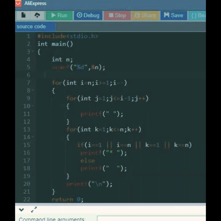 2.Hollow square or rectangle star pattern print in c programming - YouTube