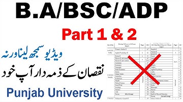 BA/BSC/ADP Part 1 & Part 2 Punjab University Must Watch Video Before Exams Most Imp video For All Pu