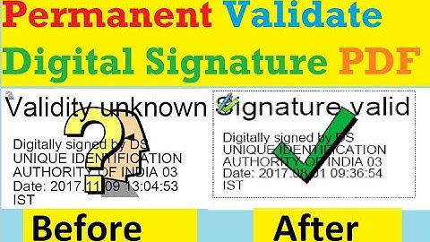 PDF Permanent Validate or Verify Digital Signature