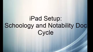 iPad Setup Notability-Schoology Doc Cycle 2014