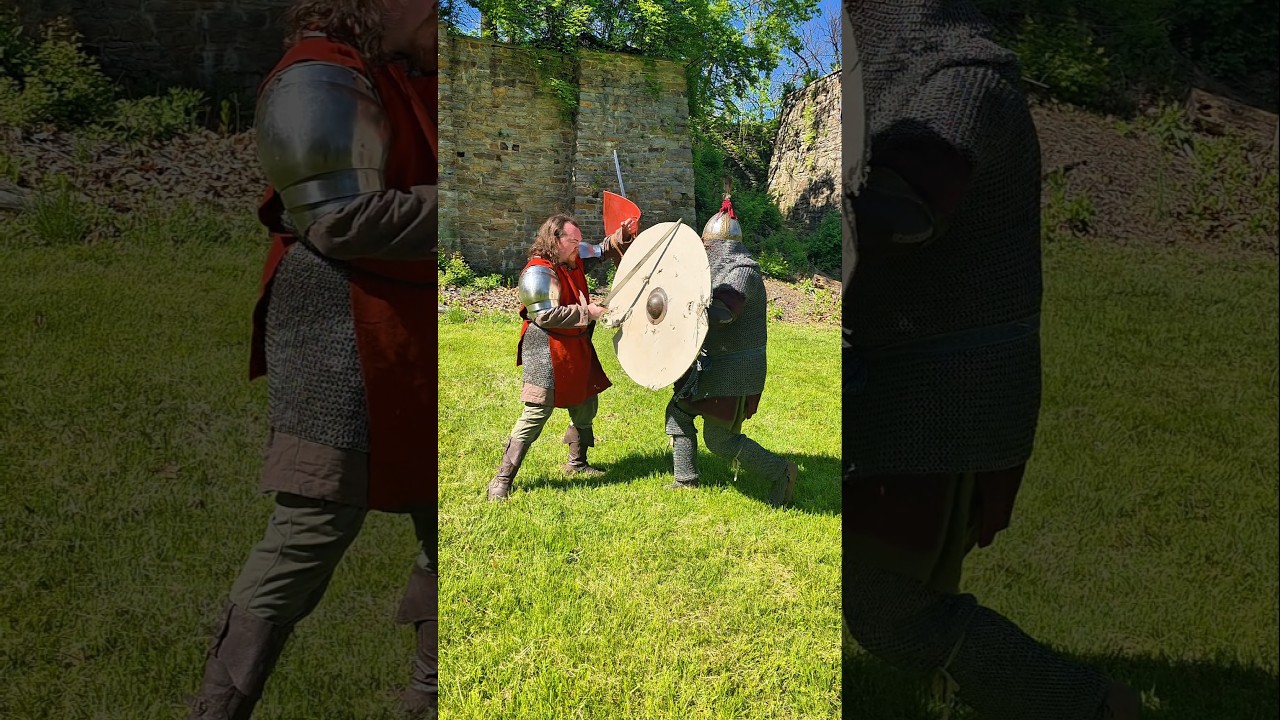 It's a toss up. heh. #medieval #cosplay #viking #knight #axe #throw #shield