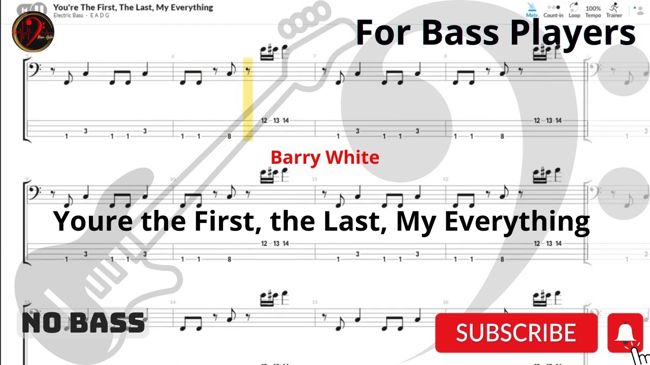 Barry White   Youre the First, the Last, My Everything  (Play Along Tabs) (Bass Cover)