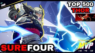 41 ELIMS! SUREFOUR TOP 500 THOR GAMEPLAY! - MARVEL RIVALS SEASON 1