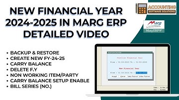 Complete Detailed Video 2024-2025 New Financial Year in Marg ERP Software Step by Step [Hindi]