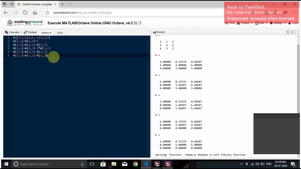Matrix operation on MATLAB: rank of a matrix - YouTube