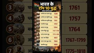 👉 भारत के टॉप 10 सबसे बड़े युद्ध 🇮🇳 | 1526 से 1999 तक ⚔️ #shorts #staticgk