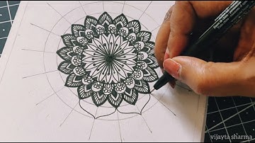how to draw MANDALA ART for beginners | Vijayta Sharma
