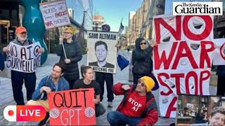 OpenAI DevDay Protesters LIVE: Demand Sam Altman Cut Pentagon And ICE Ties