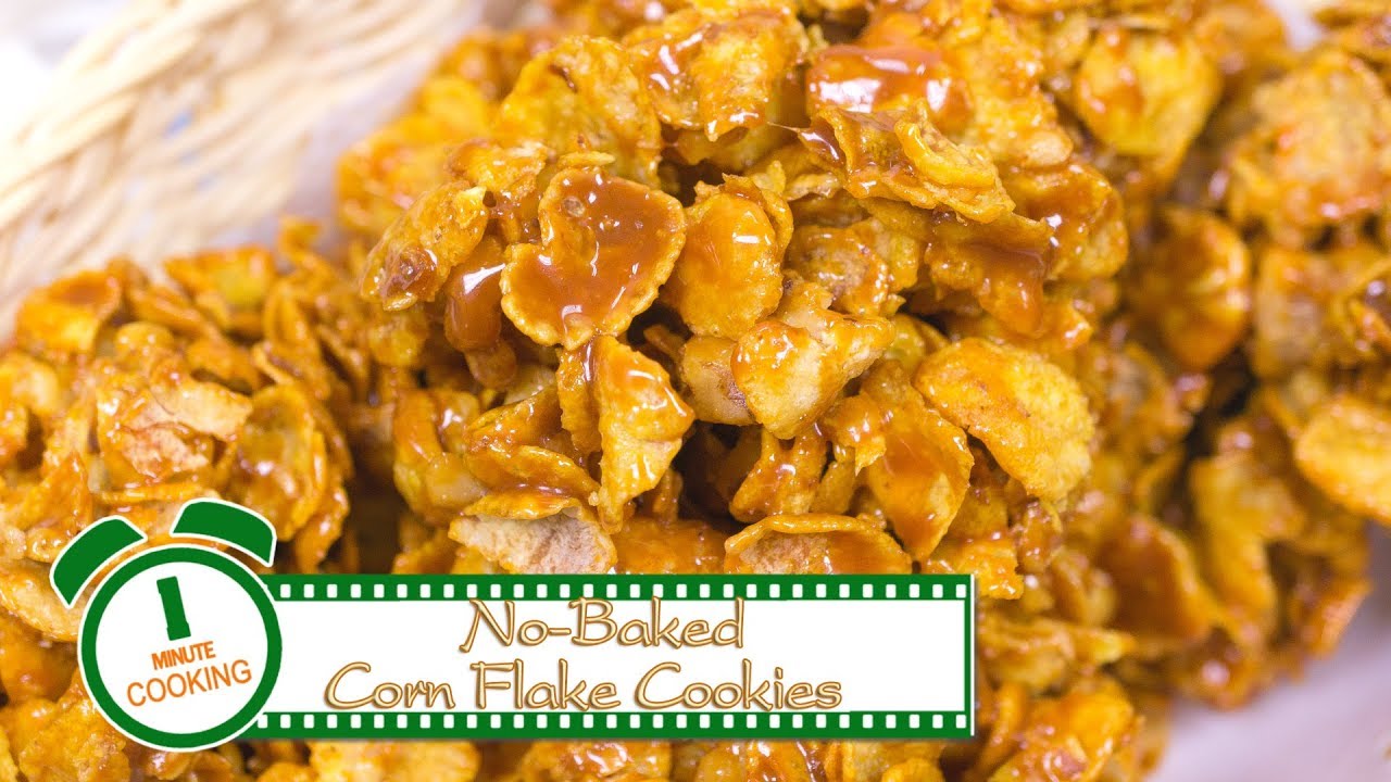คุกกี้คอร์นเฟลก แบบไม่อบ No-Baked Corn Flake Cookies | 1 Minute Cooking