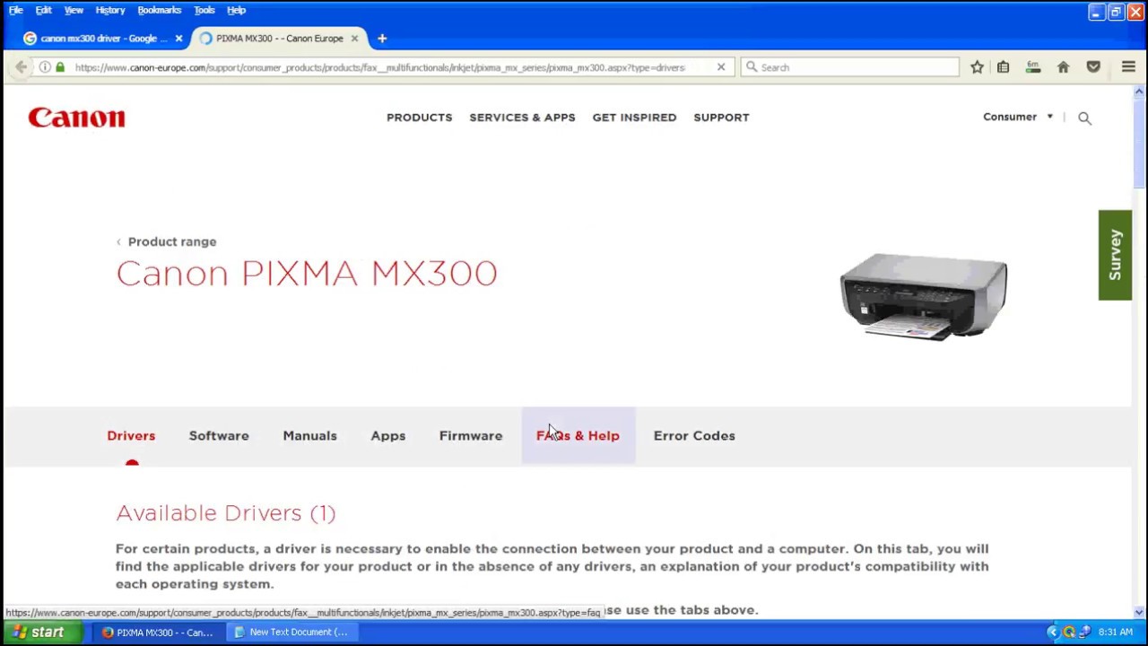 Canon MX300 Printer, Driver Download - YouTube