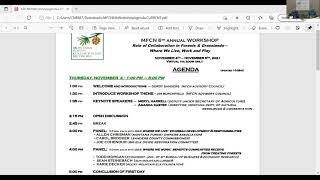 MFCN's 6th Annual Workshop Nov. 4-5, 2021 (First day): Role of Collaboration in Forests & Grasslands