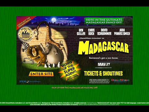 Madagascar movie flash website in 2005