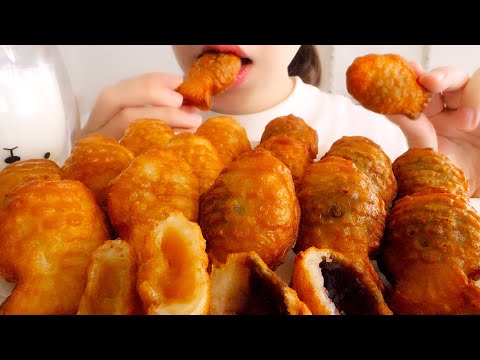 【咀嚼音】カリもち揚げたい焼き｜Fried Taiyaki Eating Sounds/ASMR/mukbang