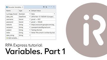 Lesson 5 - Using variables in WorkFusion RPA Express (part 1)