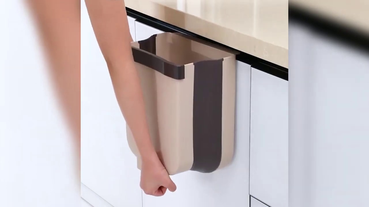 2pcs Foldable Door Hanging Trash Bin