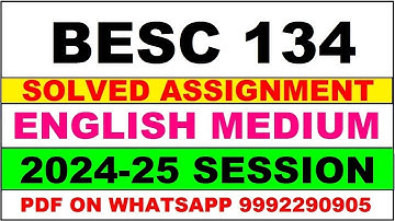besc 134 solved assignment 2024-25 | besc 134 solved assignment in english 2025 | besc 134 2024-25