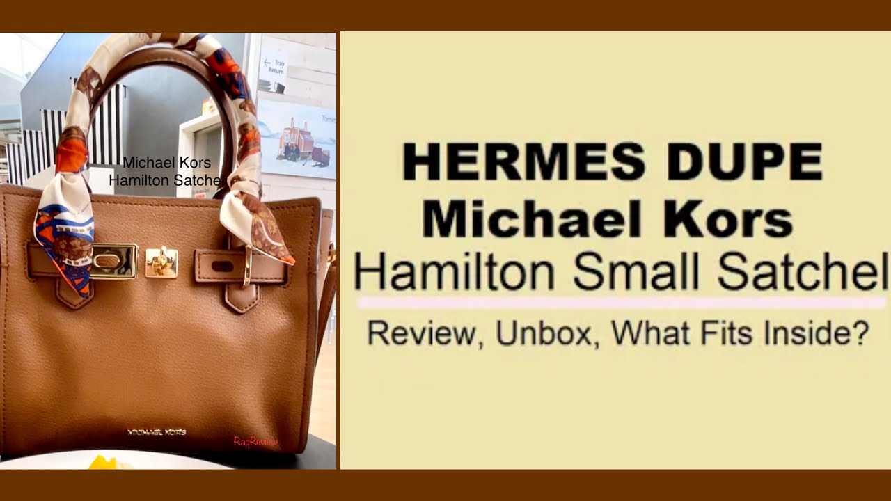 Michael Kors Hamilton Legacy Large Leather Belted Satchel - Luggage