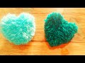 how to make heart shape pompom | woolen handmade craft / home decoration ideas