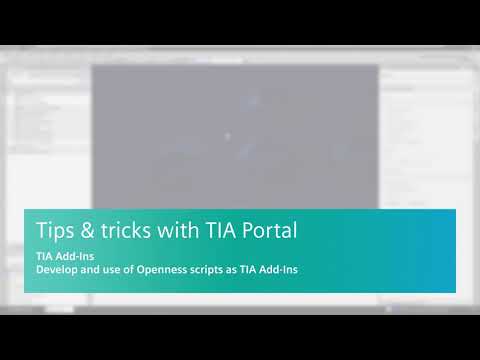 Develop and use of Openness scripts as TIA Add Ins