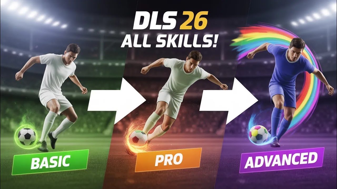 DLS 26 | Basic to Advance | Every Skills Tutorial | Dream League Soccer ...