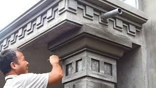 Amazing Techniques Rendering Sand and Cement to Concrete Columns   Building Houses Step By Step