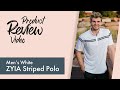 Men's ZYIA Striped Polos in White, Gray, Black #4525