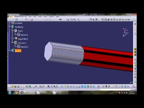 CATIA V5 Tutorial Beginner  | 3d Pencil model | part design | tamil