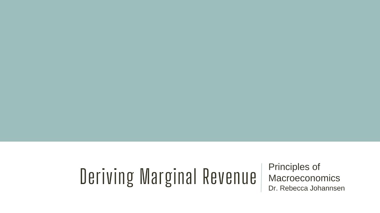 15  Deriving the Marginal Revenue Curve
