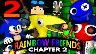 RAINBOW FRIENDS Chapter 2 ANIMATED! Ft SONIC BALDI STEVE Roblox CHALLENGE Minecraft Animation PART 2