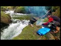 camping alone. camping in the wilderness river