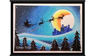Easy Christmas Drawing with soft pastel 2022! #howto #christmas #art #artist #easydrawing #scenery screenshot 4