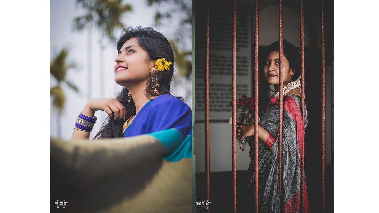 Free: Selective Focus Photo of Standing Woman in Saree Dress Posing With  Trees in the Background - nohat.cc