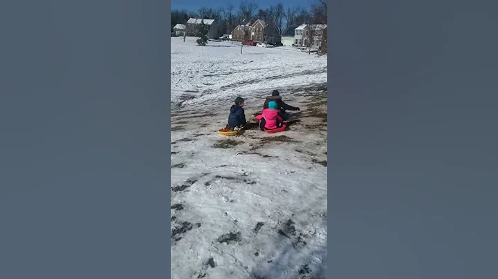 My kids are sledding with a friend