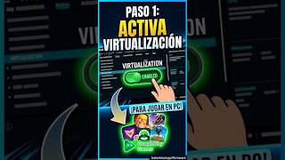 Como activar la VIRTUALIZACIÓN de hardware (BIOS) para #googleplaygames en #pc #viralshorts