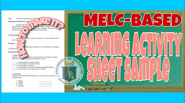Learning Activity Sheet Sample - MELC BASED