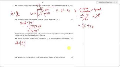 IGCSE ADDMATHS - Vectors related with velocity, speed and time