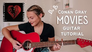 Conan Gray Movies Guitar Tutorial EASY CHORDS - SUPERACHE // Nena Shelby