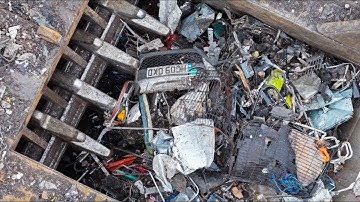 Super Close-Up of the Pre-Shredder Chewing Up EVERYTHING! | Scrap Metal Recycling Plant | England UK