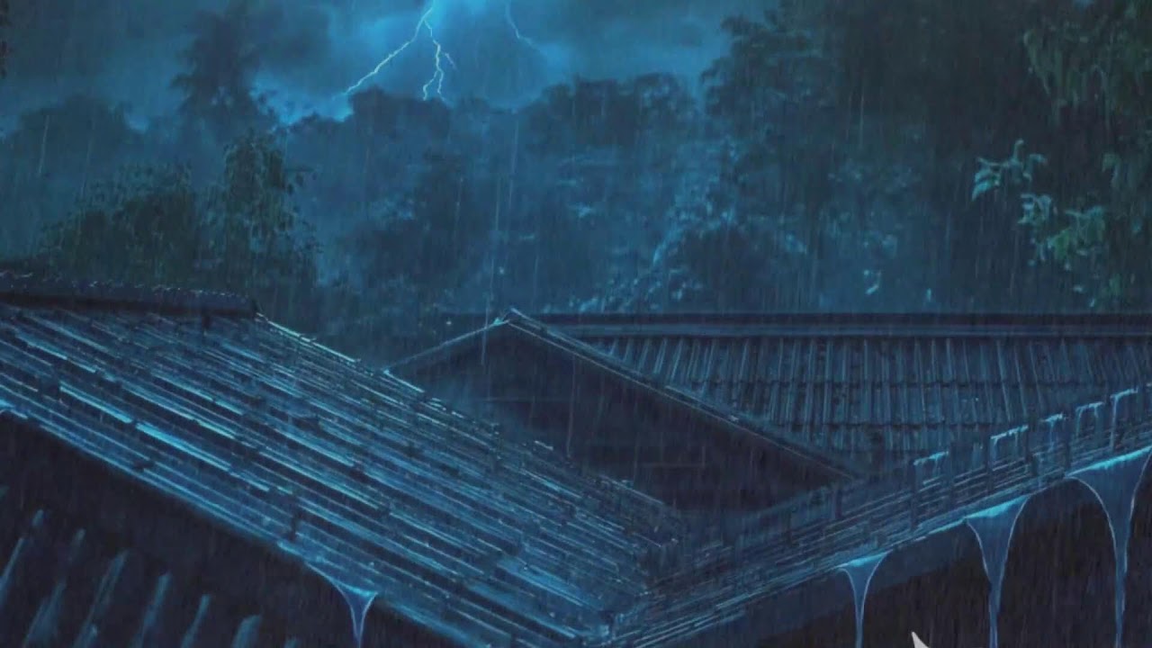 Sleep Well Instantly with Torrential Rain & Powerful Thunder on a Tin Roof of a Deserted Cabin #756