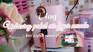 UNBOXING PAKET AIR FRYER MONDA | akhirnya punya juga air fryer pink gold #dailyvlog screenshot 2