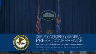 DAG Rosenstein Announces New Task Force on Market Integrity and Consumer Fraud