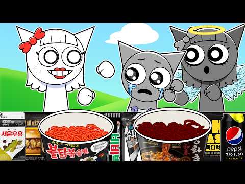 MEAN GRAY MOM LOVED THE TWIN SISTER MORE! +Angel Incredibox Sprunki - Convenience Store MUKBANG
