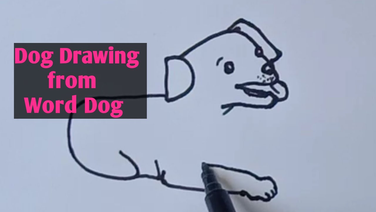 How to draw Dog l Dog drawing from word Dog
