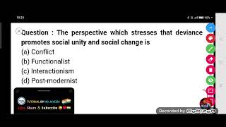 The perspective which stresses that deviance promotes social unity and social change is :-