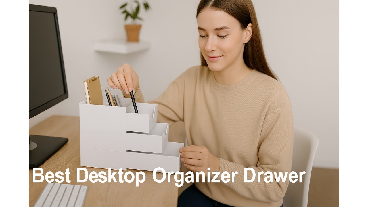 🗂️ Best Desktop Organizer Drawer | gianotter Computer Monitor Stand Riser 🖇️