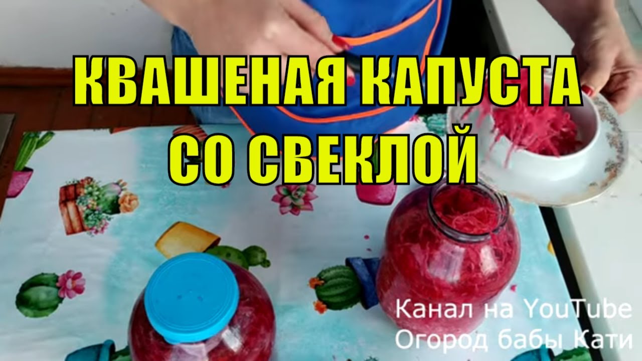 Рецепт хрустящей квашеной капусты со свеклой на зиму! Квашеная капуста со свеклой!